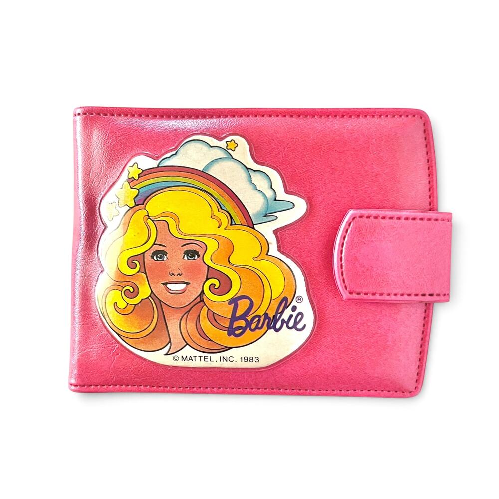 1983 Barbie Vintage Mattel Pink Vinyl Snap Tab Bifold Wallet
